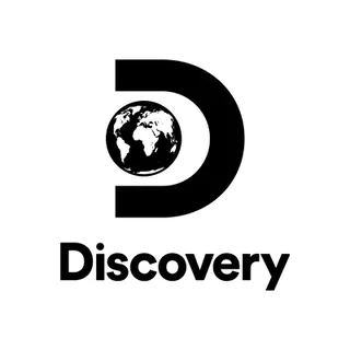 The Discovery Channel logo, featuring a dark grey stylized 'D' with a small globe icon within its open space, and the word "Discovery" written in dark grey text below.
