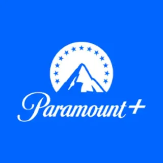 Paramount+ logo featuring a white mountain peak under a starry arc, with "Paramount+" in script below, set against a blue background, shown on a screen under "ATTACHMENT DETAILS."