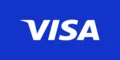 The blue and white Visa logo, indicating an accepted payment method. A mouse cursor points to the logo.