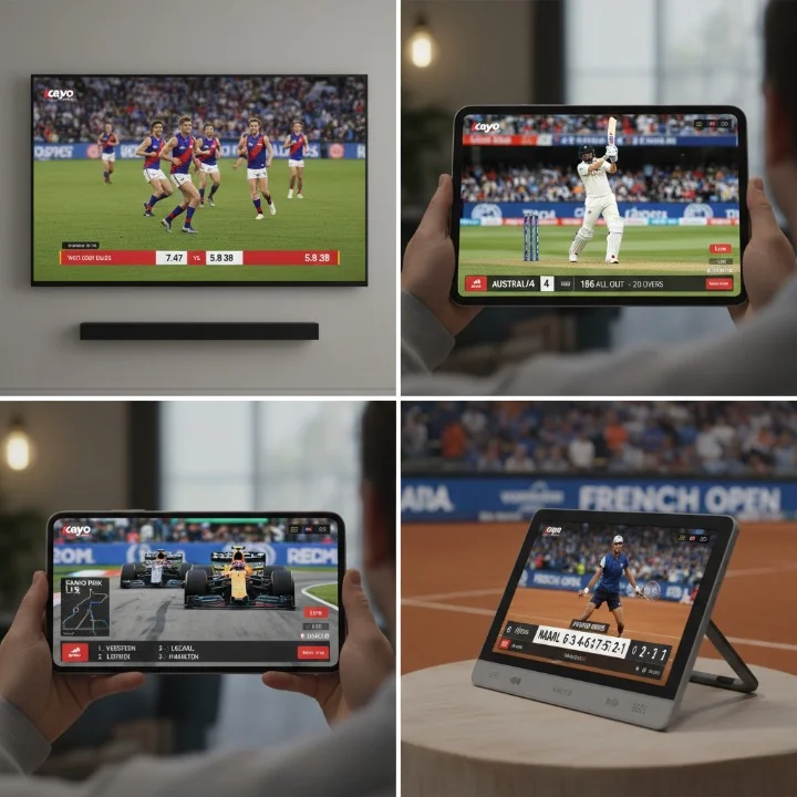 Kayo Sports live streaming on multiple devices with sports highlights