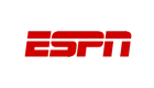 ESPN logo with the letters "ESPN" stylized with a red line.