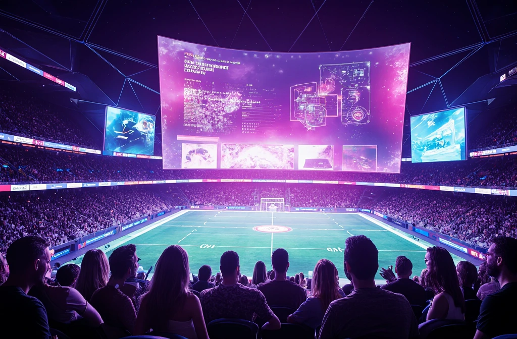 Futuristic 8K IPTV sports streaming concept