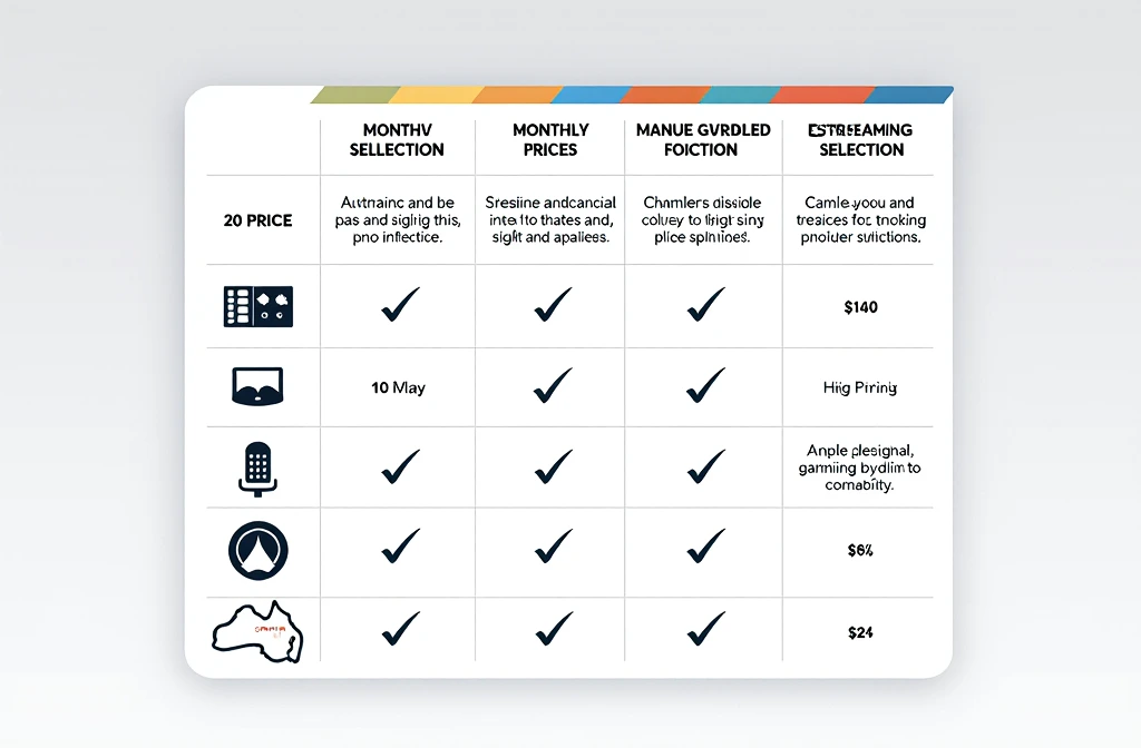 Infographic comparing IPTV providers in Australia with pricing, channels, and quality