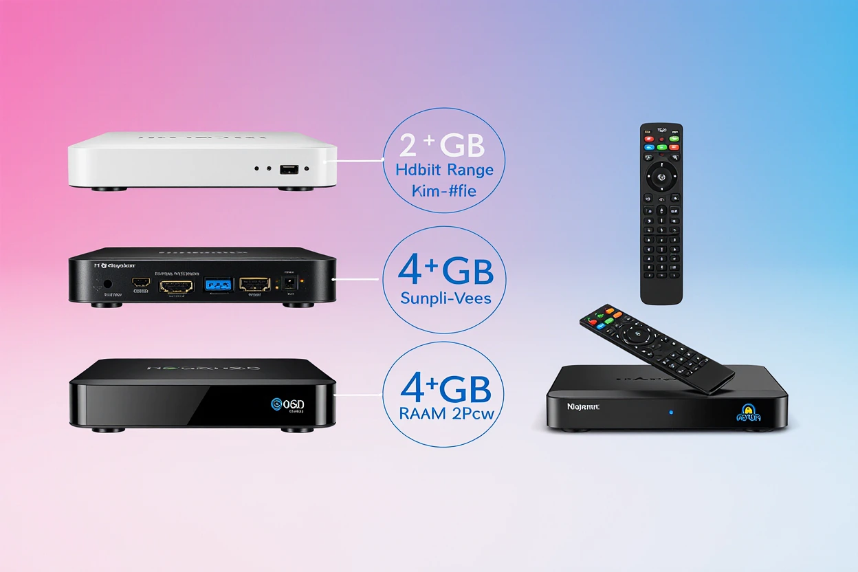 Best Android TV Box models to set up IPTV - Hardware comparison with RAM and storage specifications