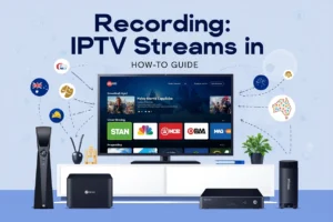 Recording IPTV Streams guide showing Australian IPTV devices and legal streaming setup process