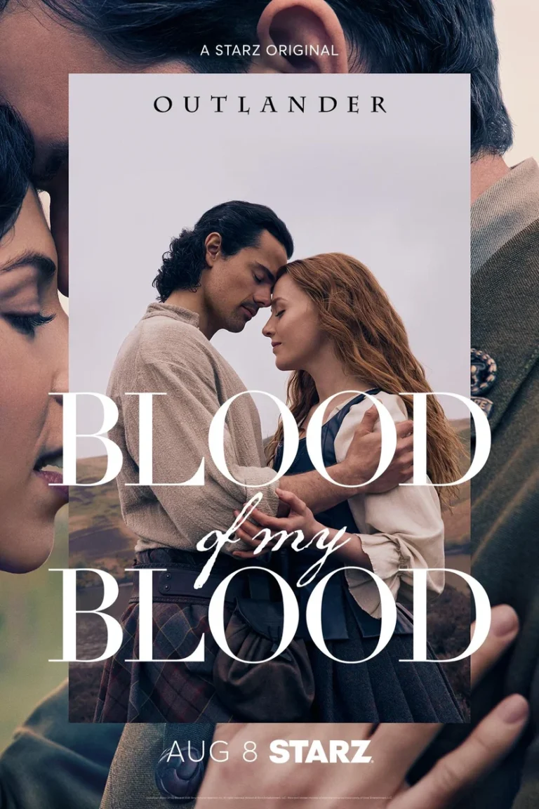 Outlander Blood of My Blood series poster with romantic couple