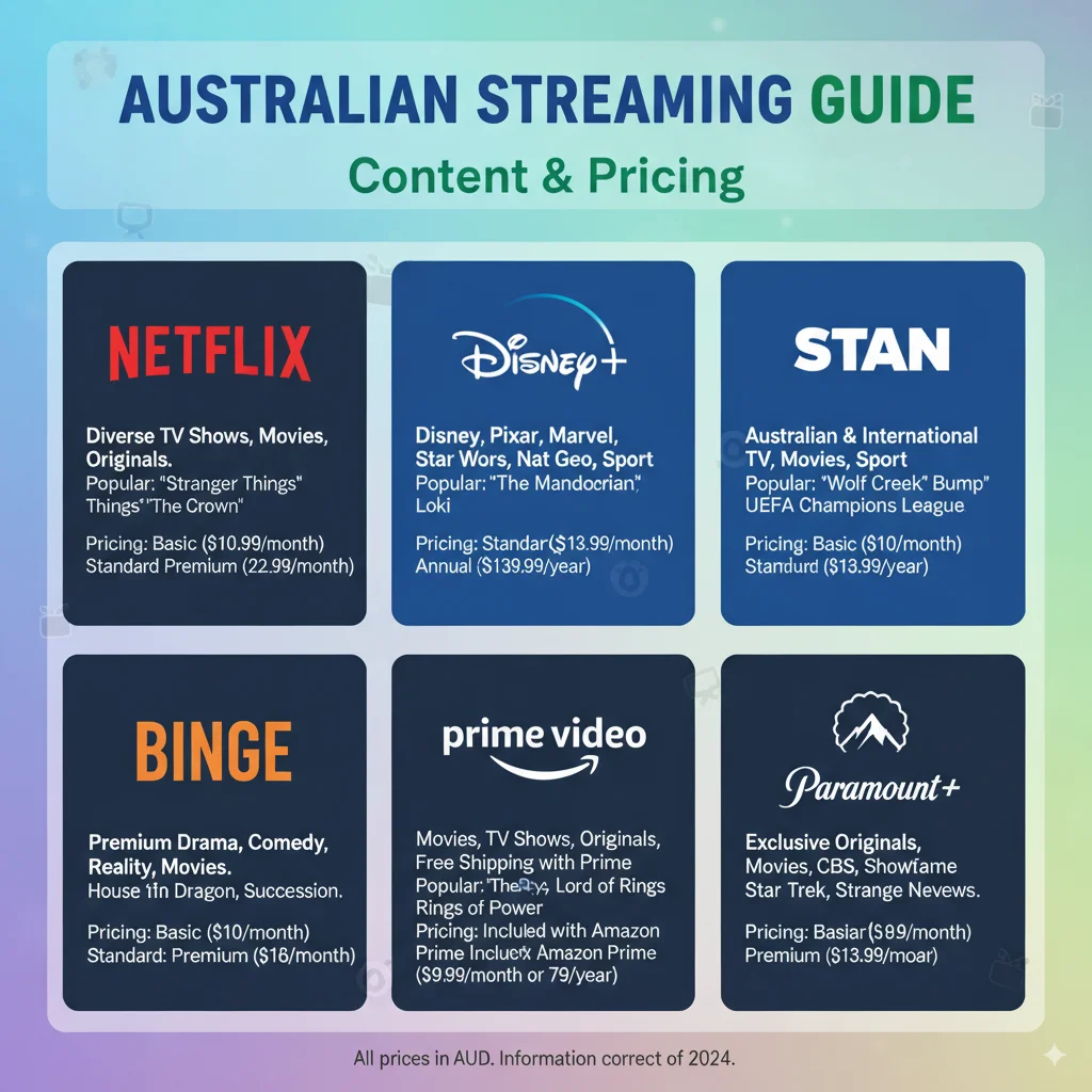 PTV legality and online piracy legal alternatives showing Australian streaming services 