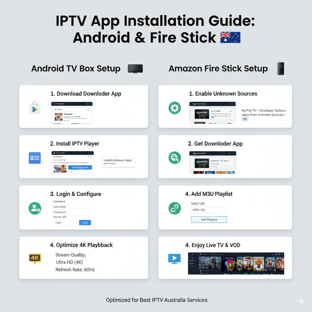Best IPTV Australia step-by-step installation on Android TV box and Fire Stick