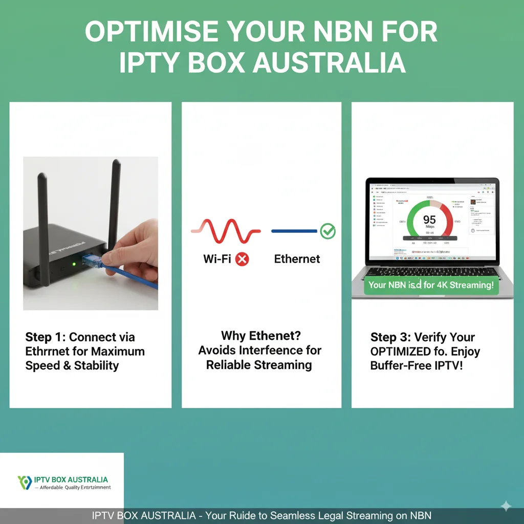 NBN optimization diagram for IPTV box Australia streaming.