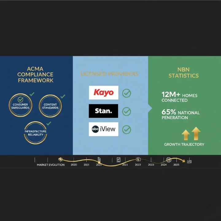 ACMA legal compliance and NBN adoption driving IPTV market growth in Australia -
licensed providers and regulatory framework visualization