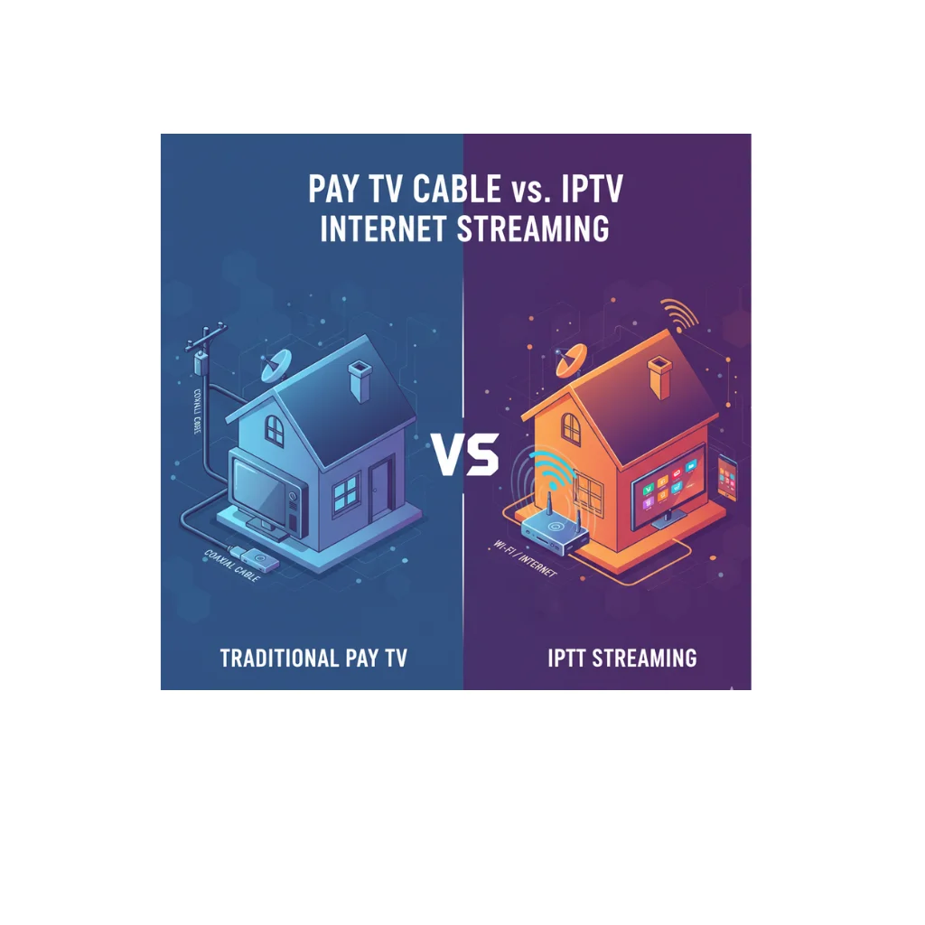 Comparison of traditional Pay TV vs IPTV streaming over home internet