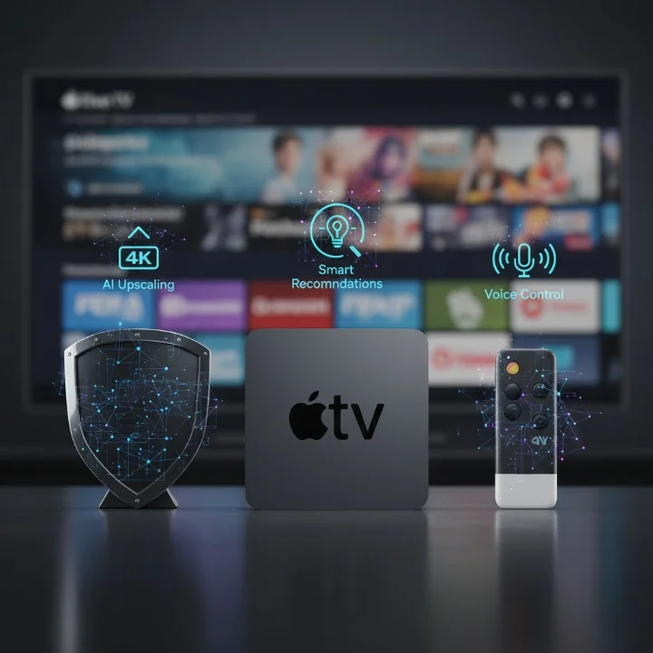 AI in IPTV devices comparison showing NVIDIA Shield, Apple TV, and Chromecast for Australian streaming in 2025