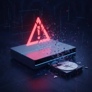 Failed DVR device with lost data, highlighting hardware failure