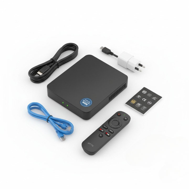 IPTV box Australia premium Android TV 4K streaming device with HDMI cable remote control Ethernet accessories