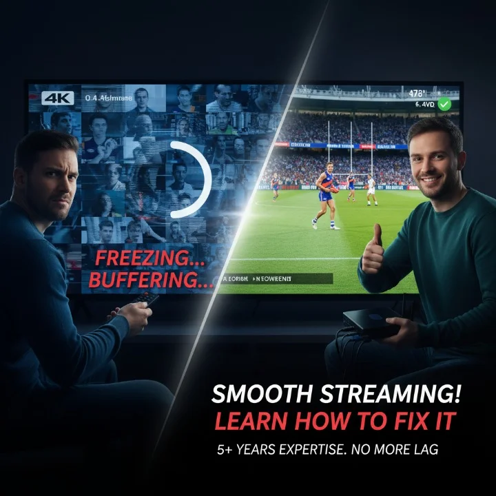 "Australian viewer watching IPTV without freezing after applying troubleshooting and optimization steps."