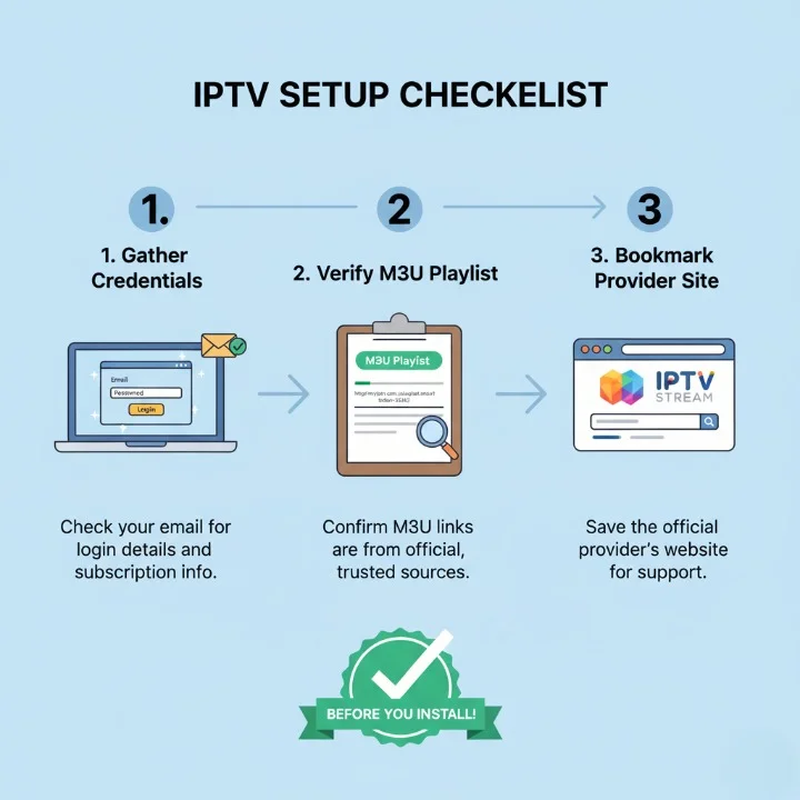 Preparing IPTV subscription and access details before installation