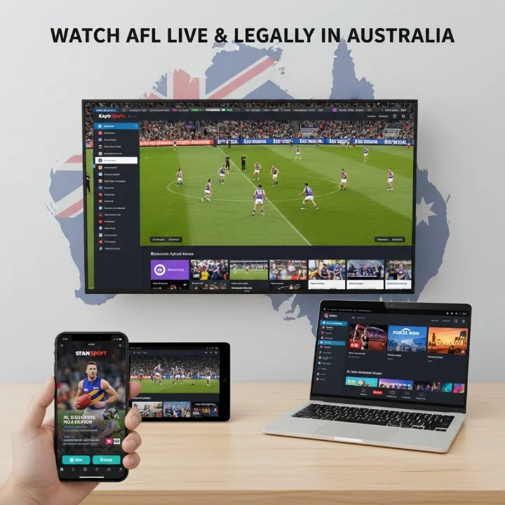 Legal IPTV services for watching AFL live in Australia on different platforms