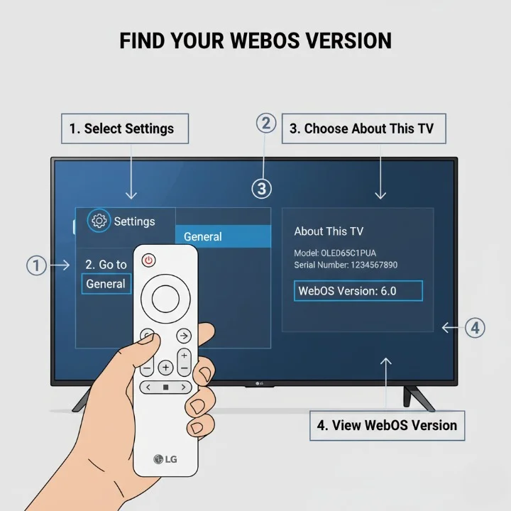 How to check WebOS version on LG Smart TV for app compatibility
