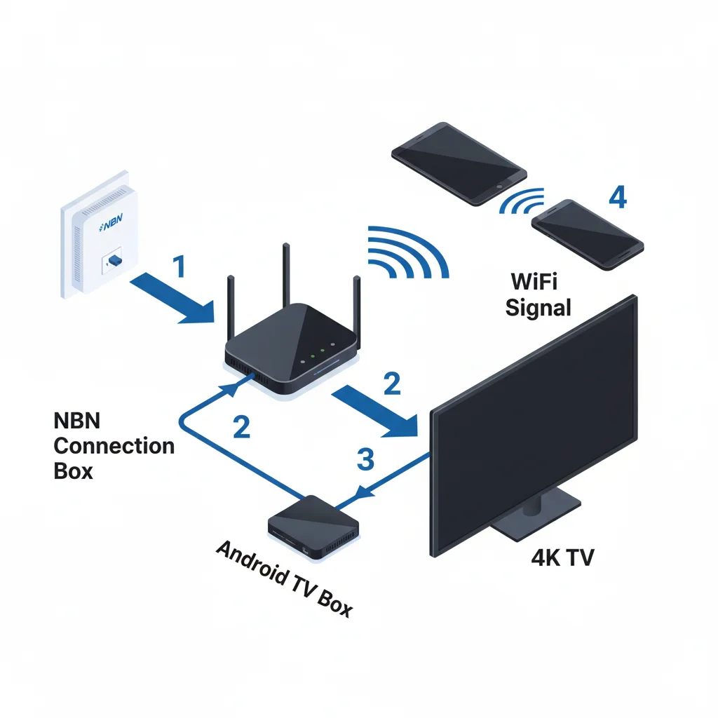 Do I need an NBN box for IPTV setup diagram showing modem router and streaming device connections