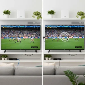 Streaming performance comparison between MECOOL KM2 Plus (Ethernet) and Fire TV Stick 4K Max (Wi-Fi) under Australian NBN connections.