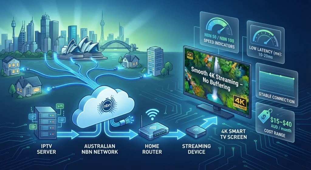 IPTV Australia no buffering cost explained with NBN speed, stable servers, and real streaming setup in 2026