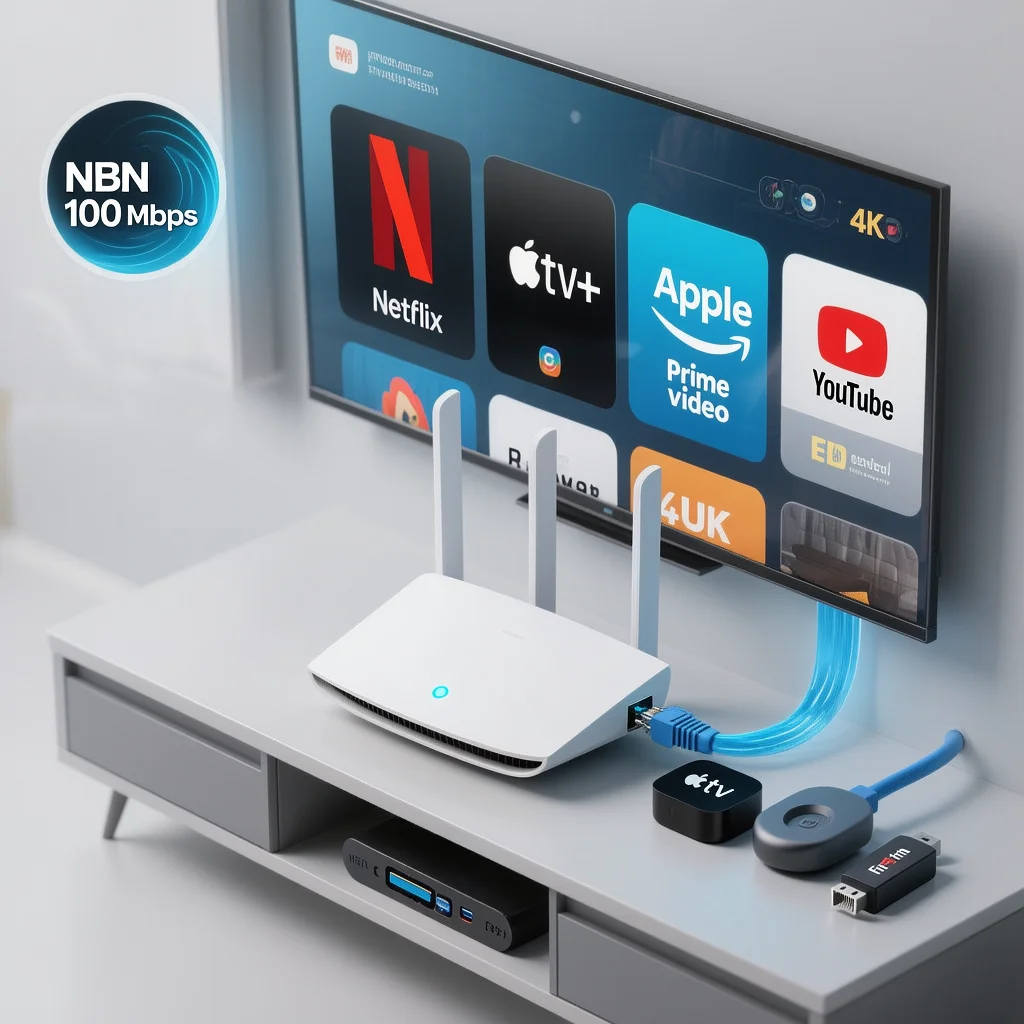 We recommend a buffer-free streaming setup in 2026 that includes an NBN internet, an Ethernet connection, a Wi-Fi 6 router, and reliable 4K streaming devices.